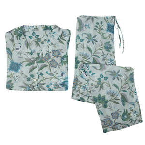 Robes And Sleepwear: Cotton PJ's in Tropical Aqua