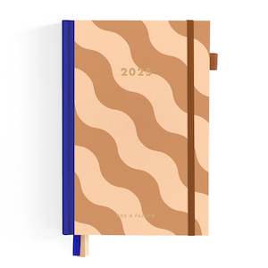 2025 A5 Academic Vertical Planner - Mocha Swirl