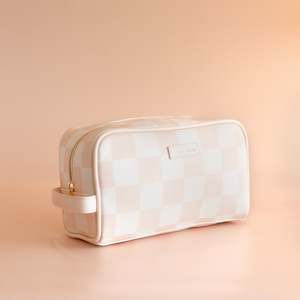 Travel: Salmon Check Wash Bag - SECONDS