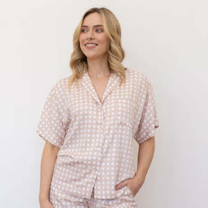 Apparel: Arianna Bamboo Pyjama Shirt - Tuscany Gingham by Mulberry Threads