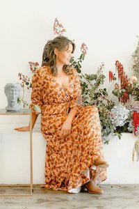 Apparel: Arcadia Talitha Rust Maxi Dress