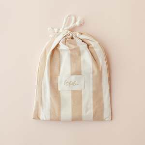 Under 50: Coffee Stripe Organic Fitted Bassinet Sheet/Change Pad Cover - PREORDER (LATE FEB)