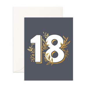 Number Cards: No. 18 Gunmetal Greeting Card