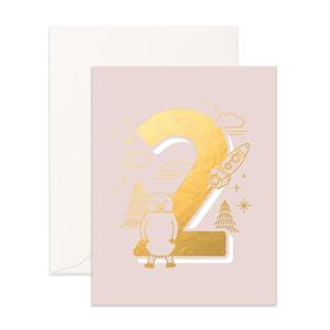 Number Cards: No. 2 Animals Greeting Card