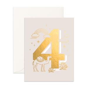 Number Cards: No. 4 Animals Greeting Card