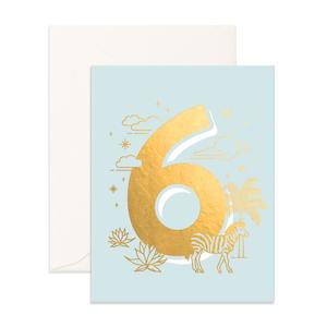Number Cards: No. 6 Animals Greeting Card