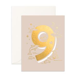Number Cards: No. 9 Animals Greeting Card