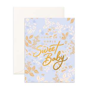 The Mateo Edit: Welcome Sweet Baby Maple Greeting Card