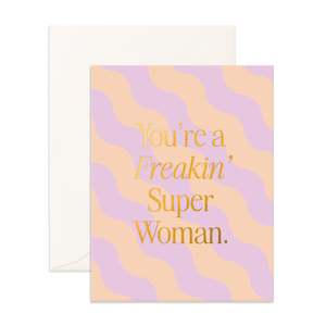 Teacher Cards: Freakin' Superwoman Ripple Greeting Card