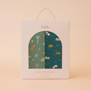 Dinos / Trucks Organic Muslin Wrap Set