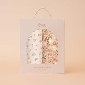 Blankets Swaddles: Meadow / Sweet Pea Organic Muslin Wrap Set