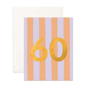 Gifts: No. 60 Peach Stripe Greeting Card