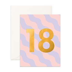 Number Cards: No. 18 Sorbet Ripple Greeting Card