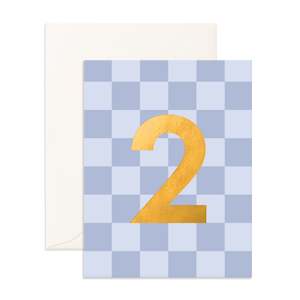 No. 2 Denim Check Greeting Card