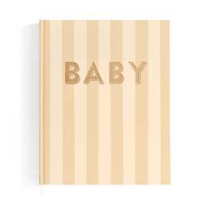 Under 75: Baby Book Coffee Stripe - SECONDS