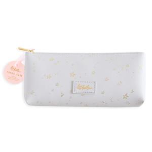 Grey Stardust Vegan Leather Pencil Case - SECONDS