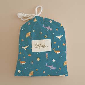 Gifts For Kids: Ocean Creatures Marine Organic Fitted Cot Sheet - SECONDS