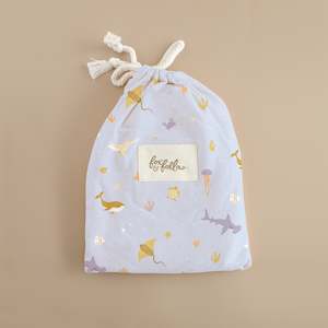 Gifts For Kids: Ocean Creatures Sky Organic Fitted Bassinet Sheet/Change Pad Cover - SECONDS