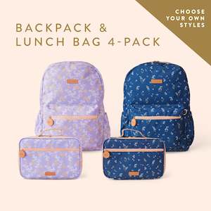 Backpack + Lunch Bag 4-Pack Bundle
