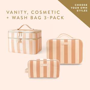Travel: Vanity, Cosmetic + Wash Bag 3-Pack Bundle