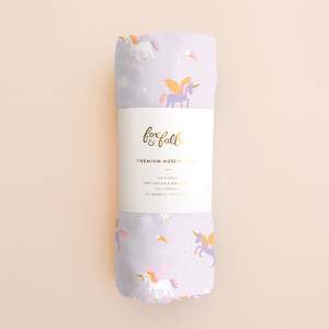Blankets Swaddles: Unicorns Organic Muslin Wrap Swaddle
