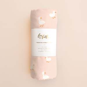 Pink Ducks Muslin Wrap Swaddle