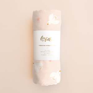Pink Doves Muslin Wrap Swaddle