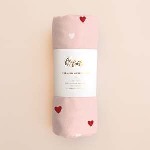 Little Hearts Muslin Wrap Swaddle