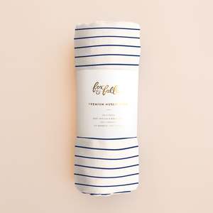 Blankets Swaddles: Breton Stripe Muslin Wrap Swaddle