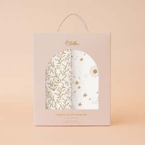 Blankets Swaddles: Golden Vines / Constellation Organic Muslin Wrap Set