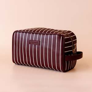 Merlot Pinstripe Wash Bag - PRE-ORDER (APRIL)