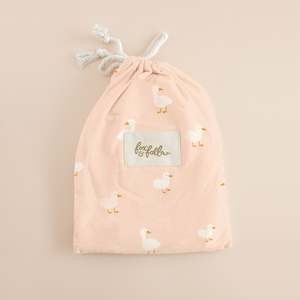 Under 50: Pink Ducks Organic Fitted Bassinet Sheet/Change Pad Cover