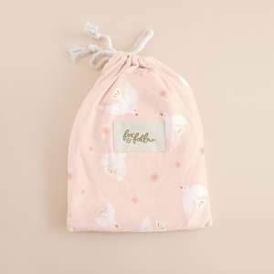 Under 50: Pink Doves Organic Fitted Bassinet Sheet/Change Pad Cover