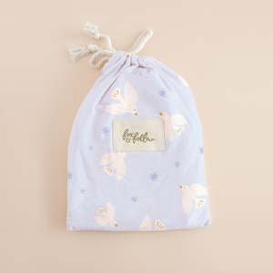 Under 50: Blue Doves Organic Fitted Bassinet Sheet/Change Pad Cover