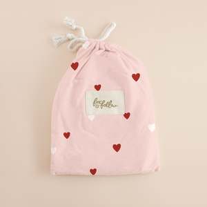 Under 50: Little Hearts Organic Fitted Bassinet Sheet/Change Pad Cover