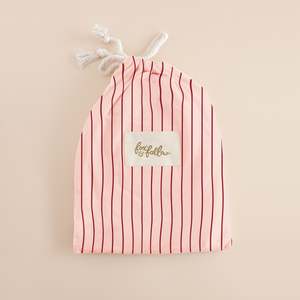 Strawberry Stripe Organic Fitted Bassinet Sheet/Change Pad Cover