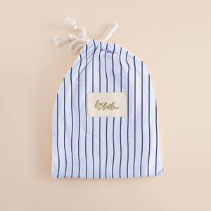 Navy Stripe Organic Fitted Bassinet Sheet/Change Pad Cover