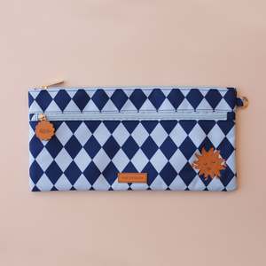 Navy Diamonds Large Pencil Case - PRE-ORDER (APRIL)