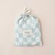 Sage Check Organic Fitted Bassinet Sheet/Change Pad Cover - SECONDS