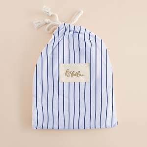 Navy Stripe Organic Fitted Cot Sheet
