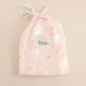Pink Doves Organic Fitted Cot Sheet