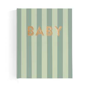 Gifts: Baby Book Sage Stripe - 3rd Edition - SECONDS