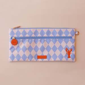 Nothingover35: Blue Diamonds Large Pencil Case