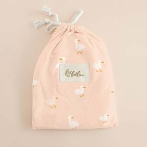 Under 75: Pink Ducks Organic Fitted Cot Sheet - SECONDS