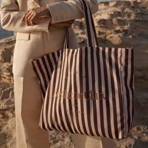 F&F Aesthetic Club Weekend Bag - Chocolate Stripe