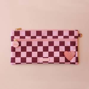 Nothingover35: Cherry Check Large Pencil Case