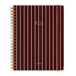2027 A4 Academic Vertical Planner - Merlot Pinstripe - PRE-ORDER (SEPTEMBER)