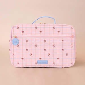 Pink Grid Bows Large Lunch Bag - PRE-ORDER (OCTOBER)