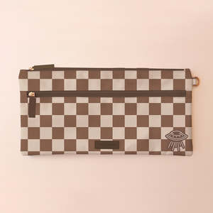 Walnut Check Large Pencil Case - PRE-ORDER (OCTOBER)