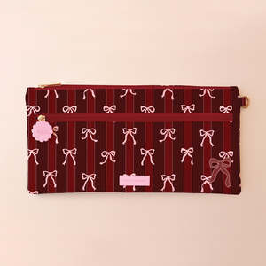 Ruby Ribbon Stripe Large Pencil Case - PRE-ORDER (OCTOBER)